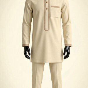 boubou moderne 2 pièces tendance et élégant dans les rues de Dakar.