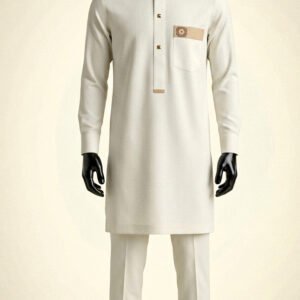 Ensemble africain 2 pièces pour homme en coton léger et respirant, idéal pour lutter contre la chaleur au Sénégal.